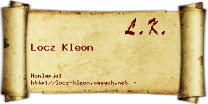 Locz Kleon névjegykártya